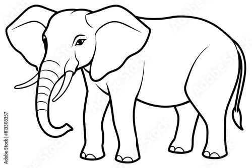 elephant line art silhouette illustration