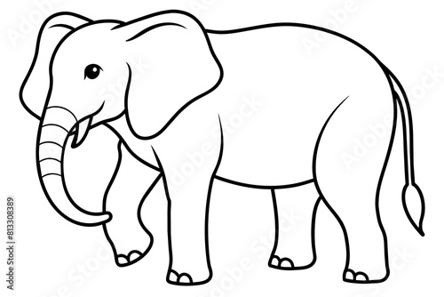 elephant line art silhouette illustration