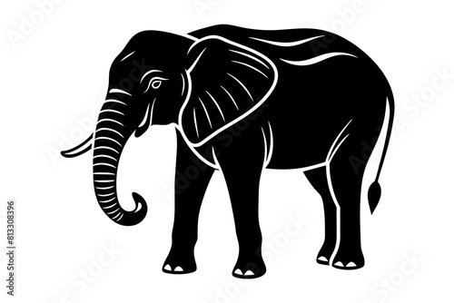 elephant line art silhouette illustration