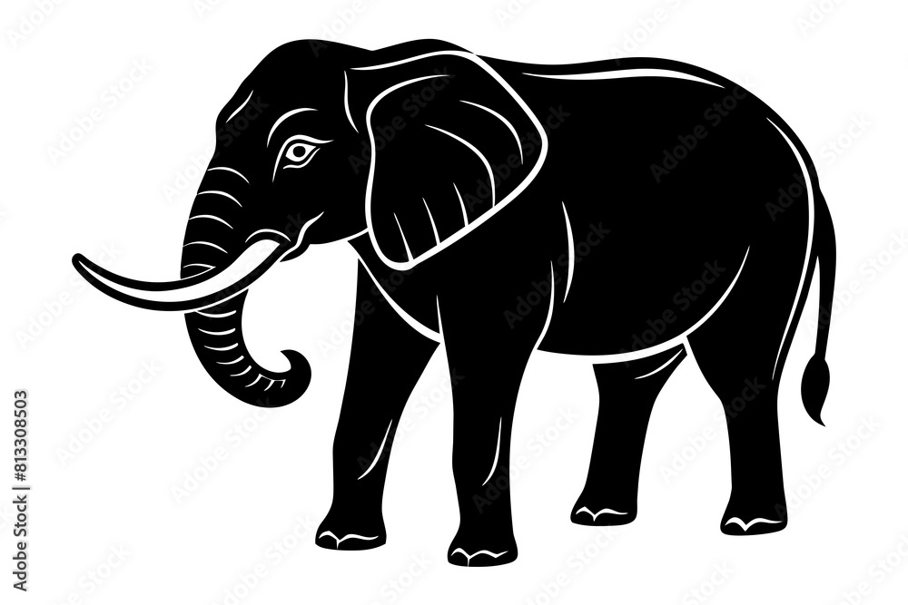 elephant line art silhouette illustration elephant line art silhouette illustration