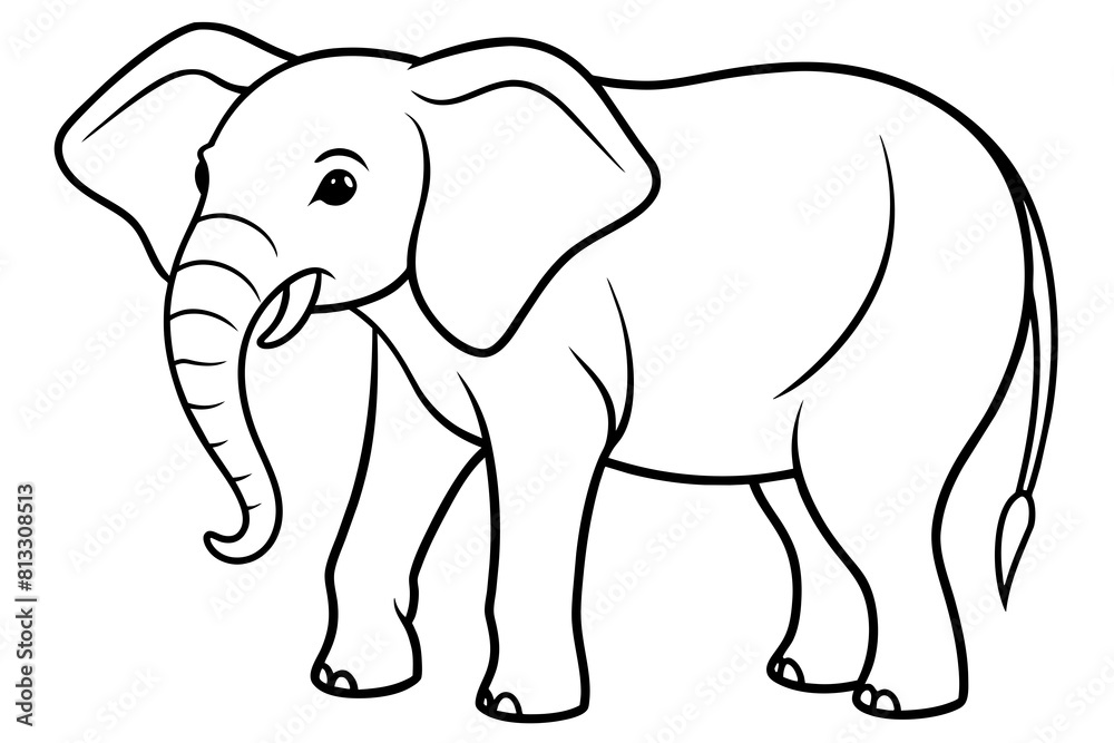 elephant line art silhouette illustration