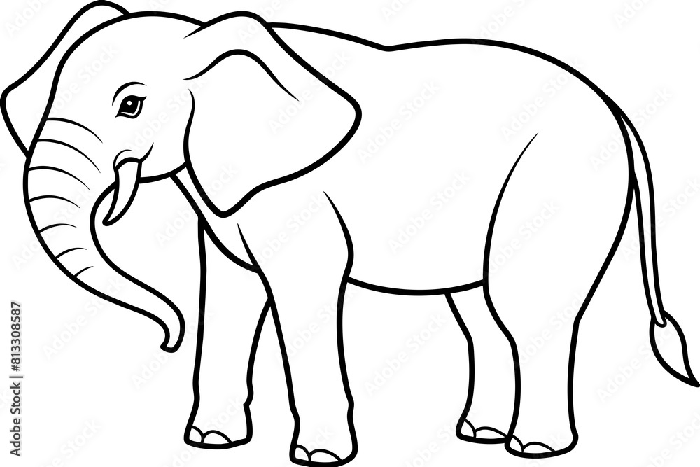 elephant line art silhouette illustration