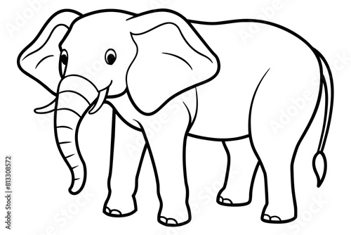 elephant line art silhouette illustration