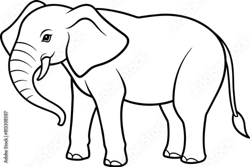 elephant line art silhouette illustration