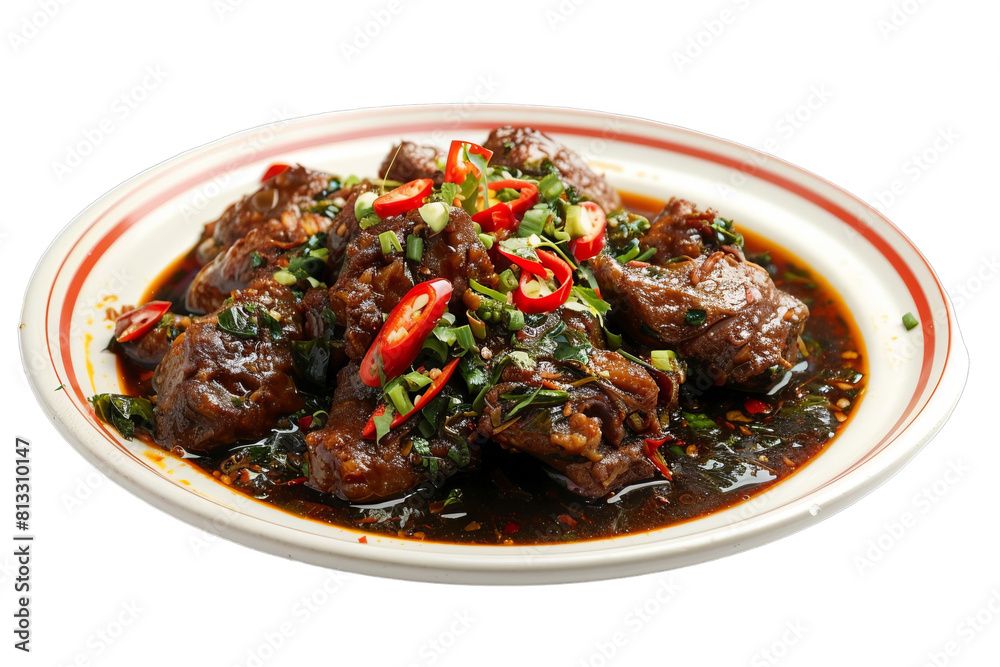 Pork Ribs Babi Guling Indonesian Food on A PLate