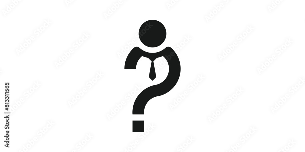 Fototapeta premium logo design of person and question mark, job, leader, logo design icon, vector, symbol, creative idea.