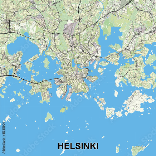 Helsinki, Finland map poster art