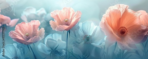 Ethereal floral abstraction in pastel hues  serene artwork