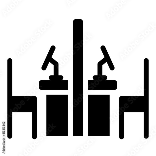 Cubicle office table icon