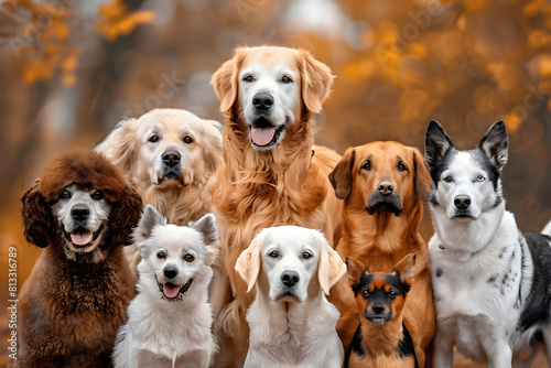 Variety of Dog Breeds Displayed: A Tapestry of Canine Diversity.