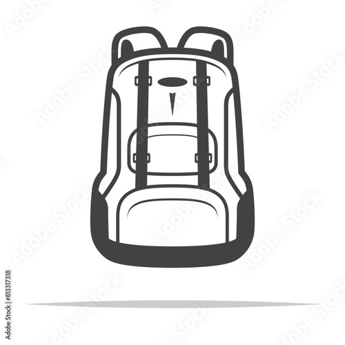 Hiking backpack icon transparent vector isolated