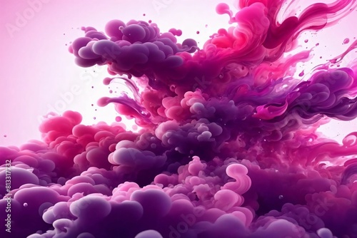 Abstract liquid smoke background. Purple Pink magenta purple color ink dynamic motion background