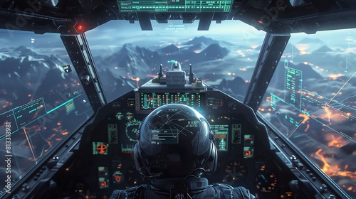 Combat HUD featuring tactical movements and scenario simulations, ideal for military training software or strategic game interfaces