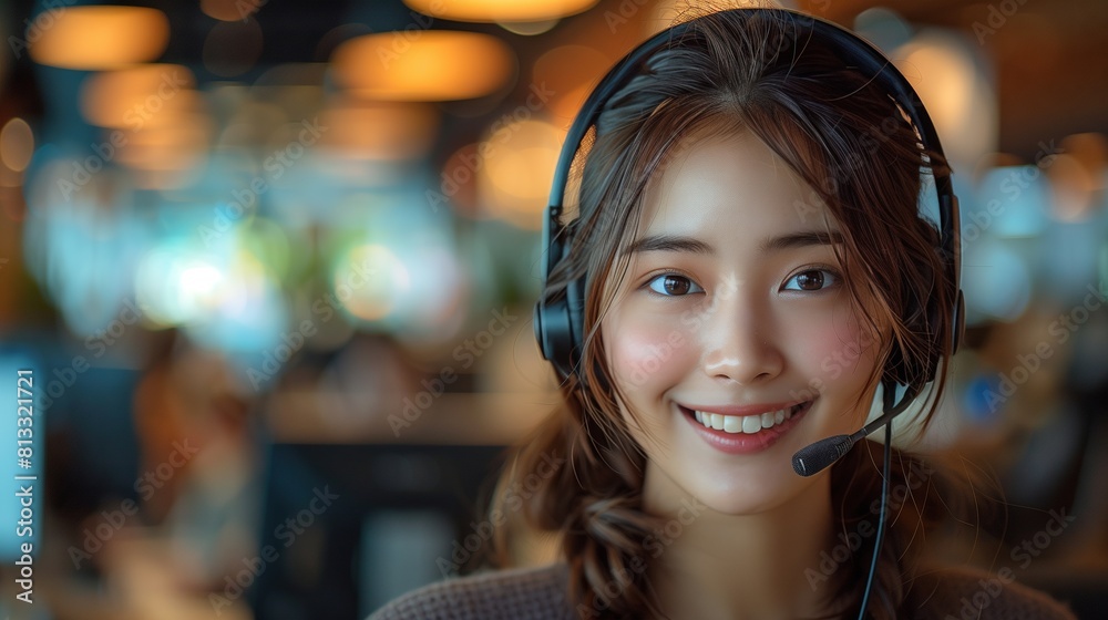 Smiling Female Customer Service Representative Smiling Female Customer Service Representative