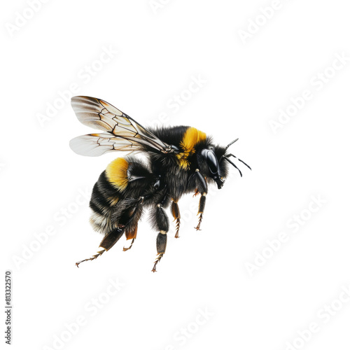 A bee is flying in the air
