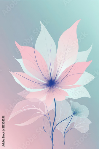Enchanting flower background  infused with a holographic  dreamy effect  pastel colors toned.