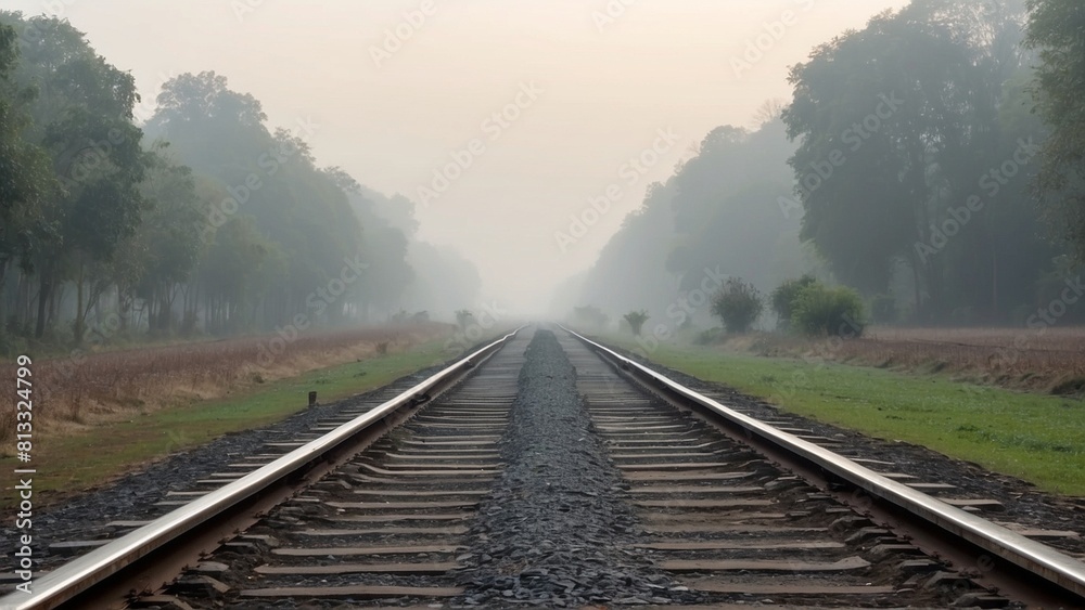railway in the morning