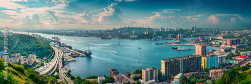 The Splendid Urban Flair and Maritime Charm of Vladivostok: A Captivating Dusk-to-Dawn Panorama photo