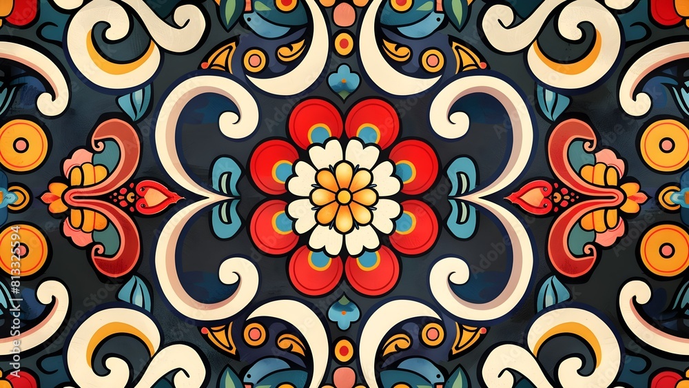 Korea traditional seamless floral pattern
