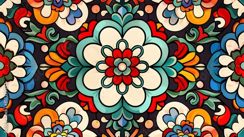 Korea traditional seamless floral pattern