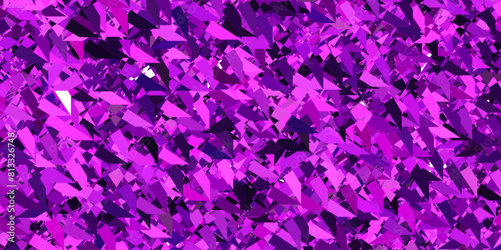Fototapeta premium Dark Purple, Pink vector texture with random triangles.