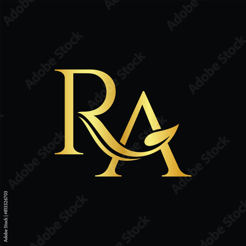 elegant letter RA nature beauty logo vector illustration