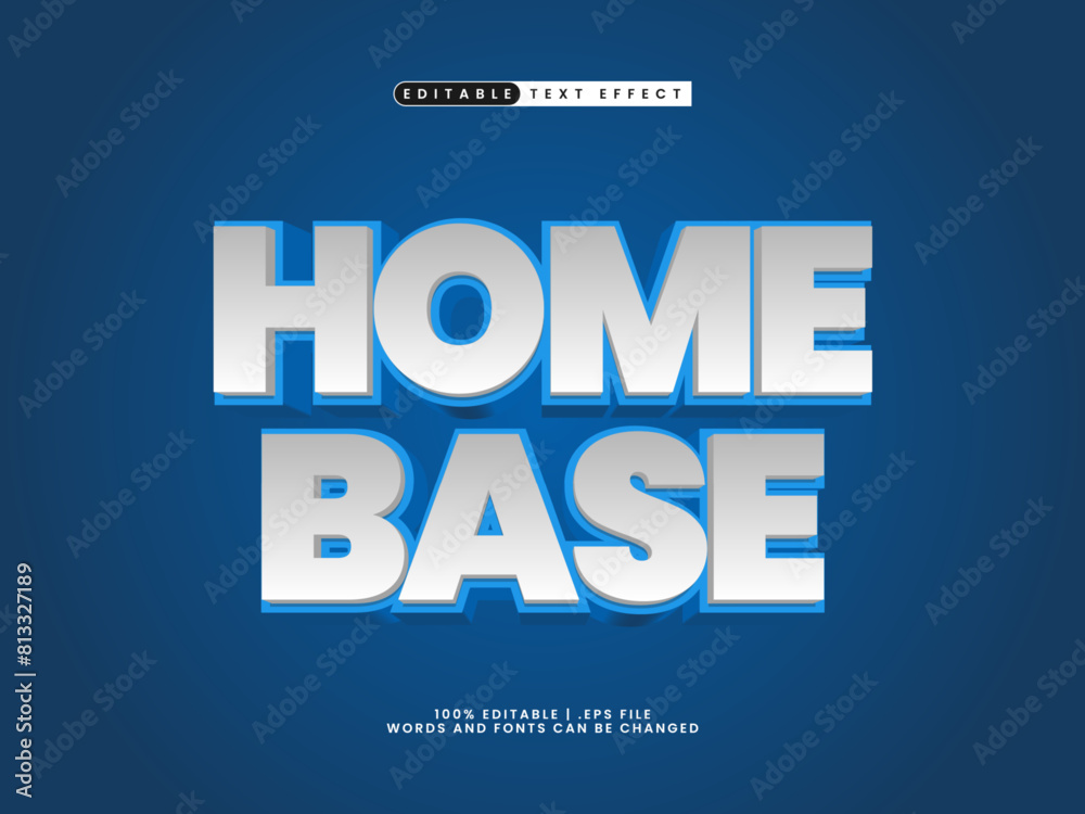 home base editable text effect in simple and modern text style home base editable text effect in simple and modern text style