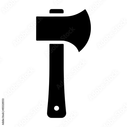 "Axe Icon in a Simple Monochrome Vector Design"