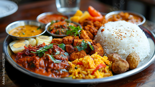 Indian Thali Meal Close-up photo
