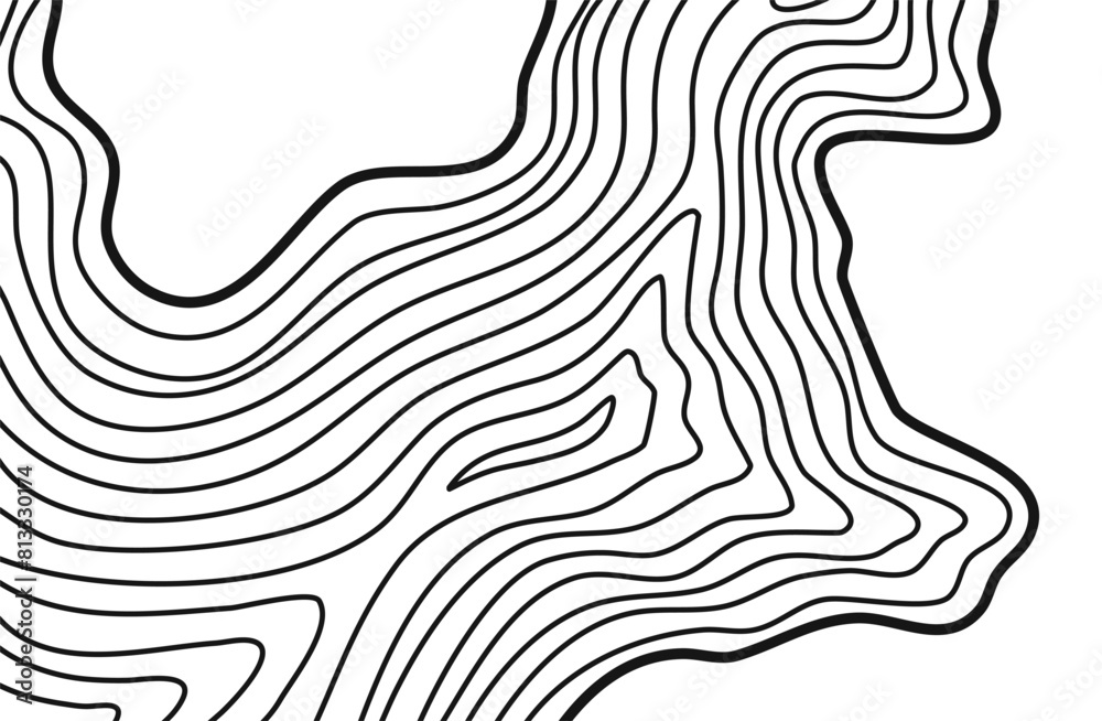 Wavy Contour background. Topographic contour background. contour lines background. Topographic map background. Abstract wavy background. 