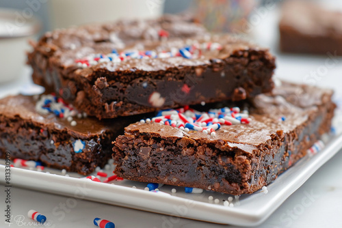 chocolate cake with nuts and chocolate  on memorial day