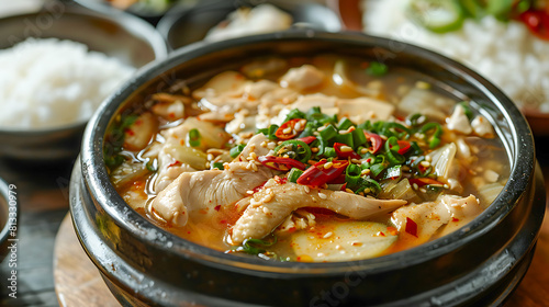 Spicy Korean Chicken Stew with Rice
