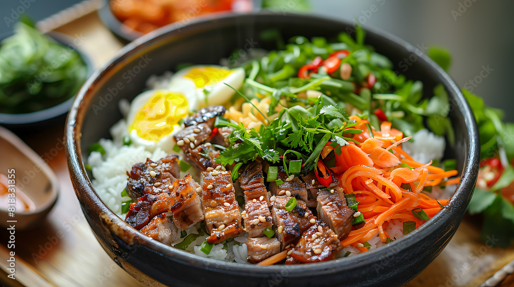 Korean Bibimbap in a Bowl Korean Bibimbap in a Bowl