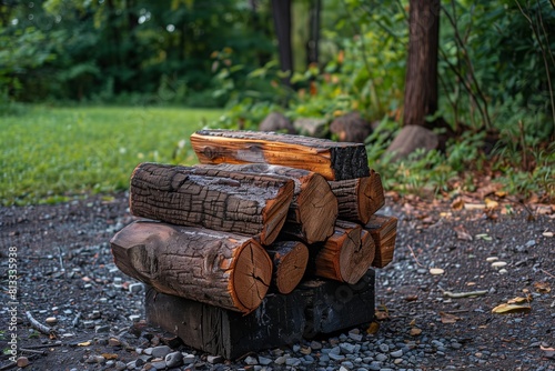 firewood in the woodshed photo