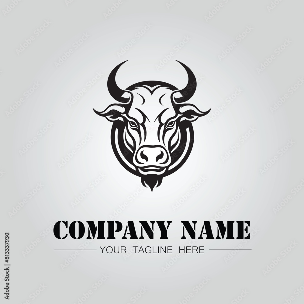 Bull Head symbol logo company vector image on the white background
Bull Head symbol logo company vector image on the white background