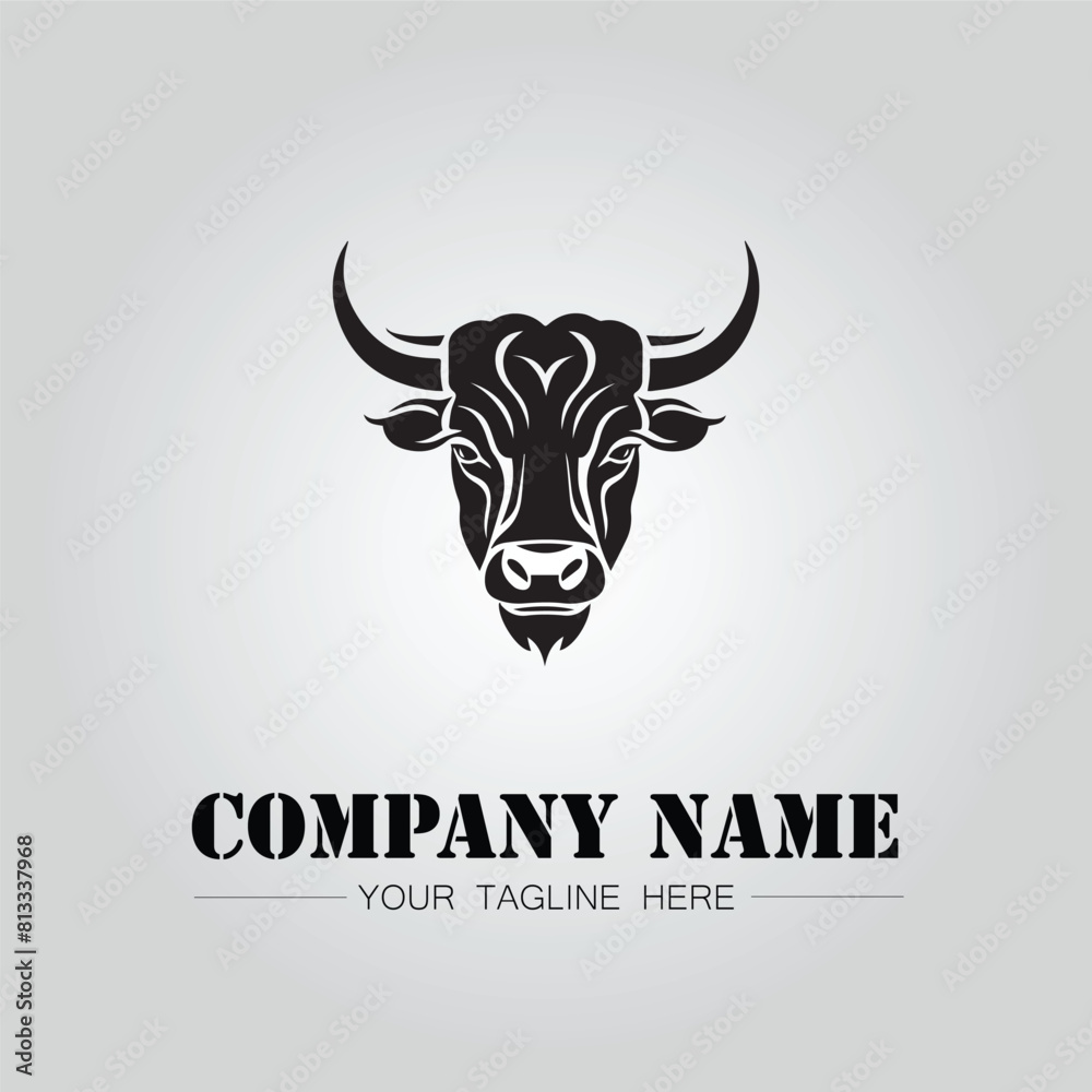 Bull Head symbol logo company vector image on the white background
Bull Head symbol logo company vector image on the white background