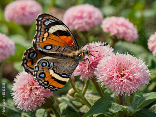 butterfly on canation photo