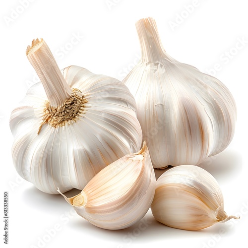 Garlic white isolated photo, photo studio concept photo