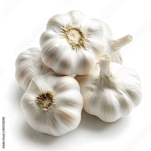 Garlic white isolated photo, photo studio concept photo