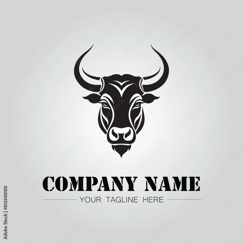 Bull Head symbol logo company vector image on the white background
Bull Head symbol logo company vector image on the white background