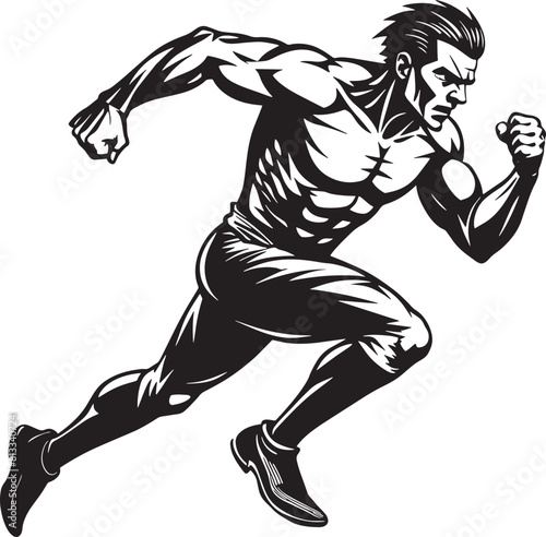 Running sprinter man Flat illustration isolated on white background