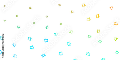 Light blue, yellow vector template with flu signs.