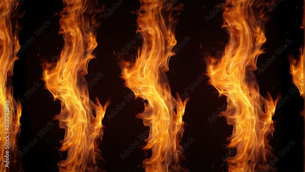 Fototapeta premium burning fire abstract fire on black background