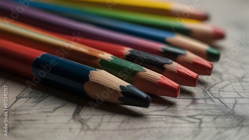 wooden colored pencils