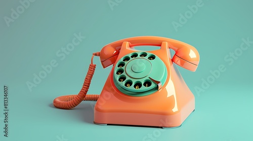 Simple design of single color retro telephone