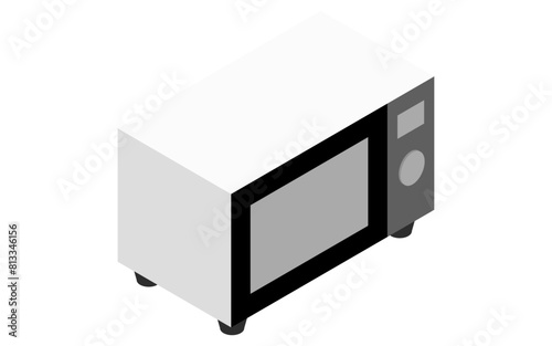 Appliances: microwave oven, isometric illustration
