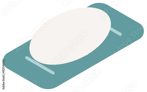 Bathing: soap and soap receiver, isometric illustration photo