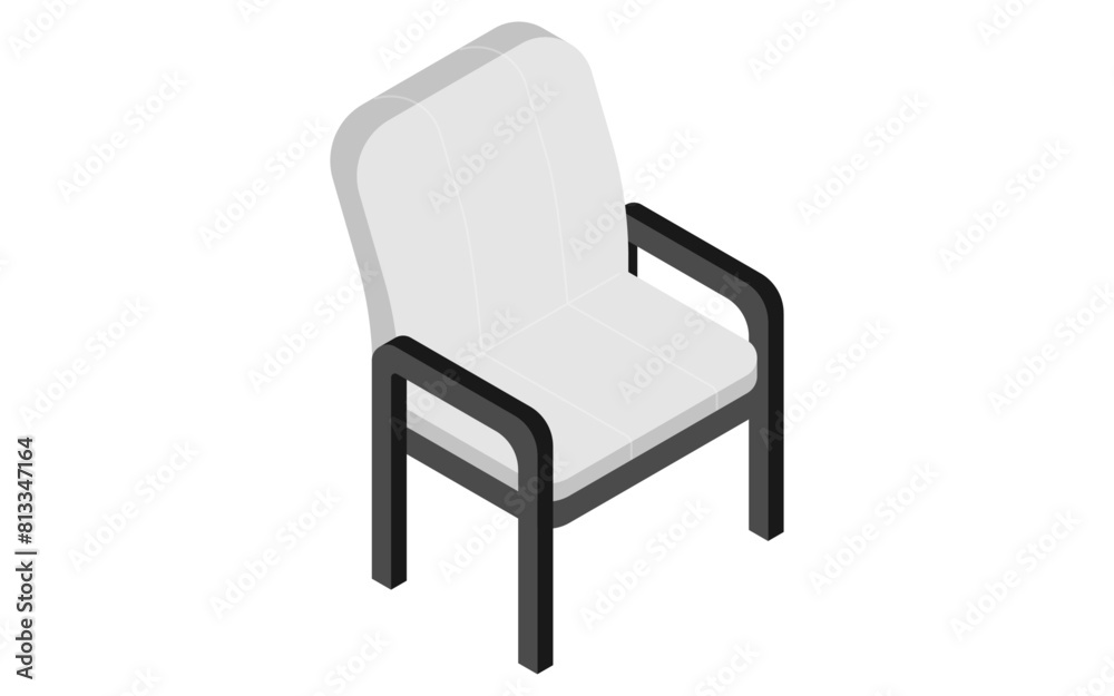 Interior: armchair, simple isometric illustration Interior: armchair, simple isometric illustration