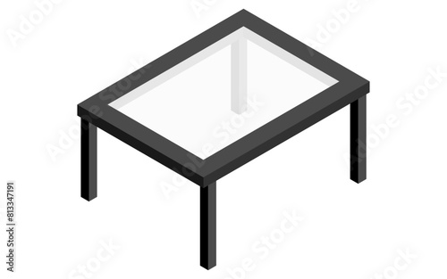 Interior: low table, isometric illustration