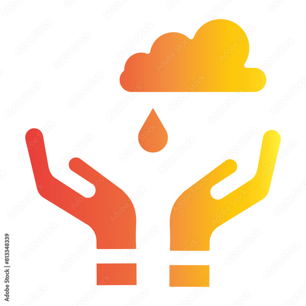 Global warming icon on flat gradient style. The environment icon on flat gradient style